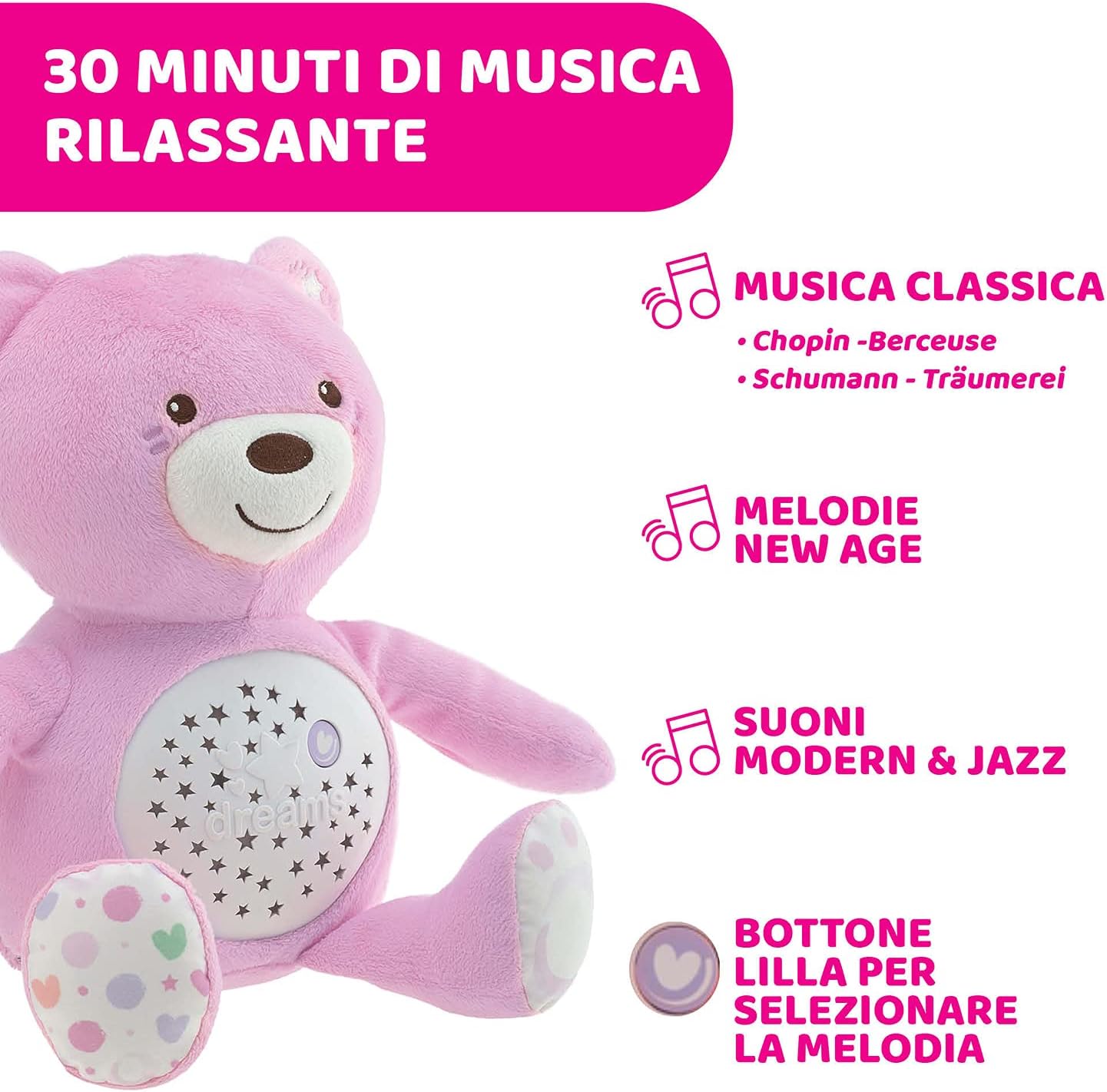Chicco - Pupazzo proiettore Baby Bear First Dreams