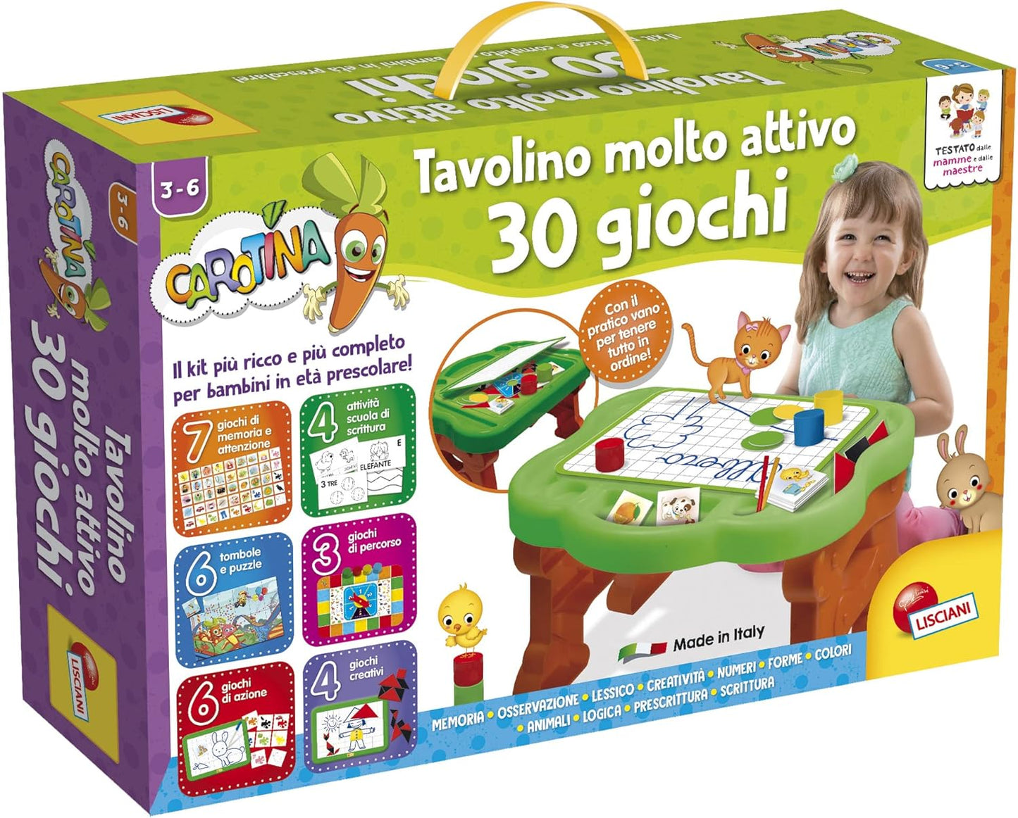 Lisciani - Carotina Very Active Table 30 Games New Edition