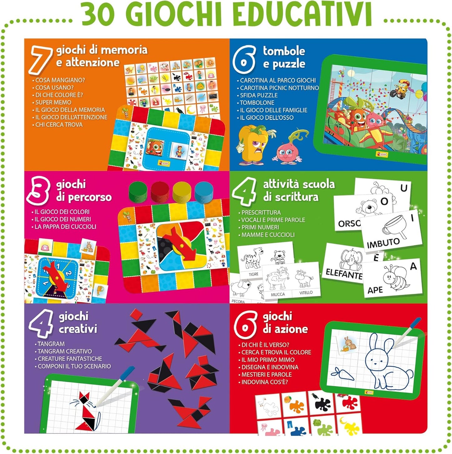 Lisciani - Carotina Very Active Table 30 Games New Edition