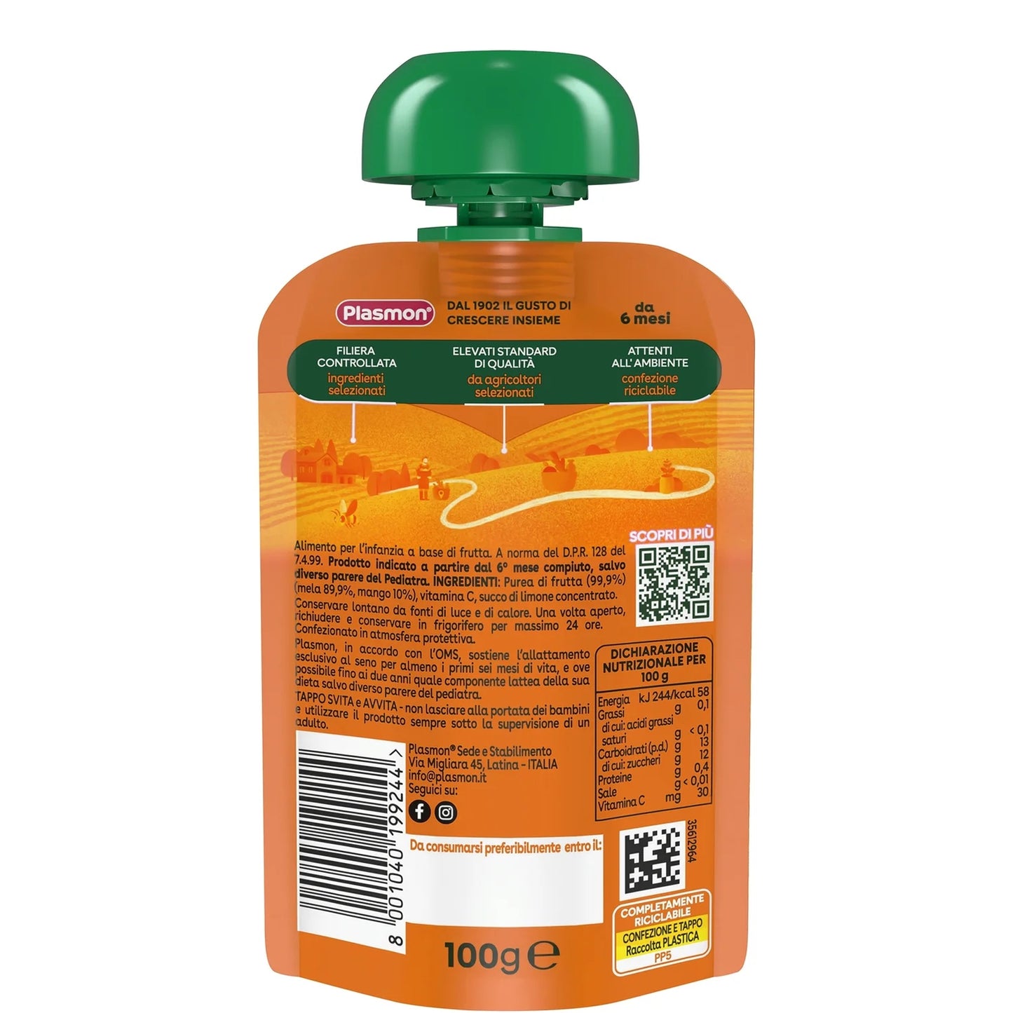 Plasmon Spremi E Taste Apple Mango 100gr