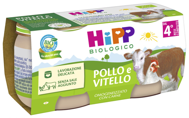 Hipp - Omogeneizzato Pollo E Vitello: Confezione 2x80 gr