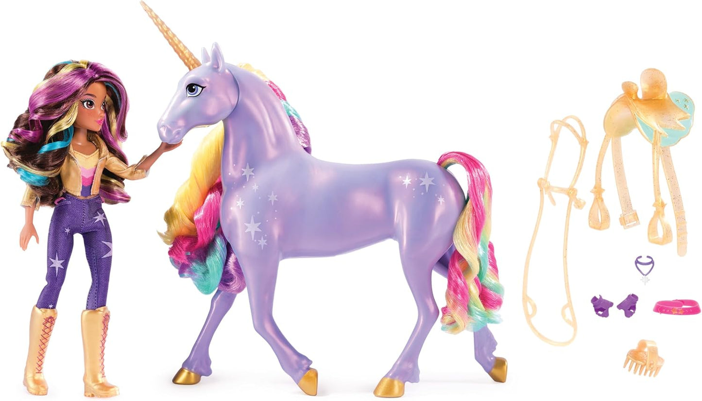 Spin Master - Unicorn Academy Premium Fashion Doll Sophia Wildstar - con luci, Suoni e Musica