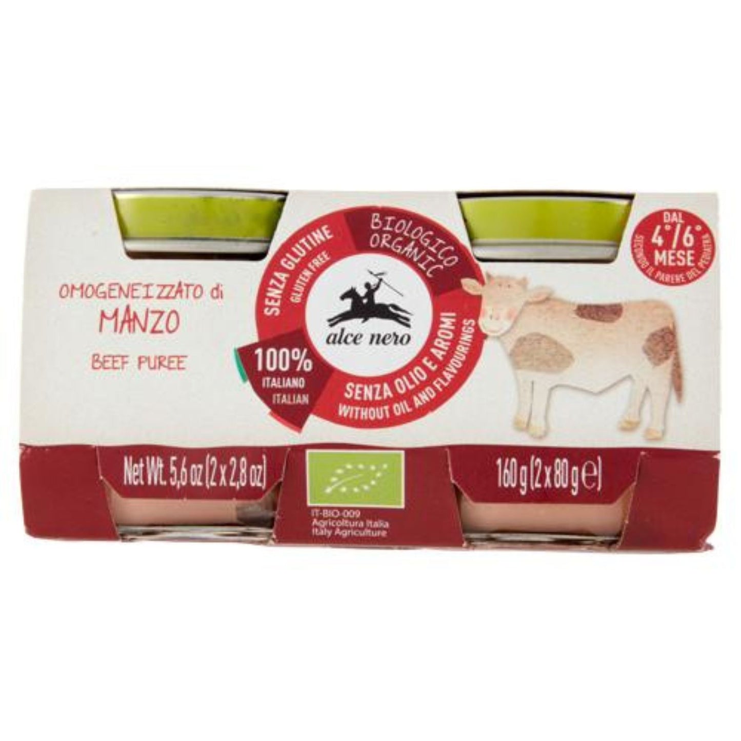 Alce Nero - Omogeneizzato Biologico Carne: Confezione 2x80 gr