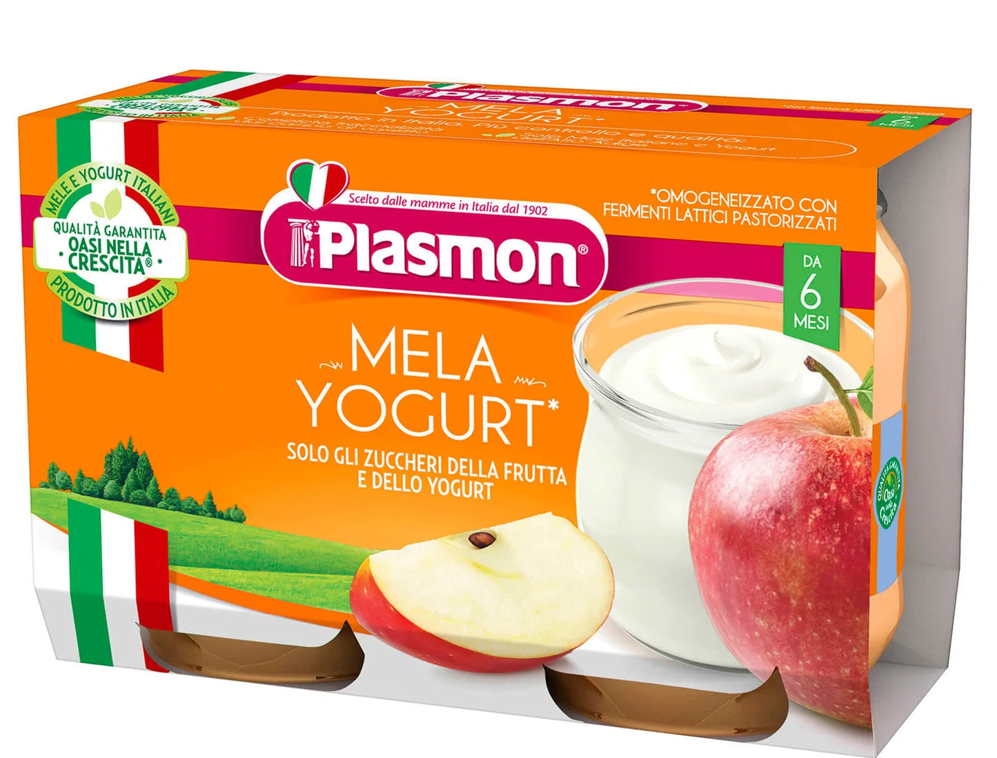 Plasmon - Homogenized Yogurt Apple 2x120gr