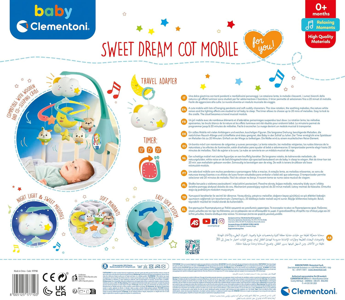 Clementoni - Sweet Cloud Mobile Cot Mobile 17710
