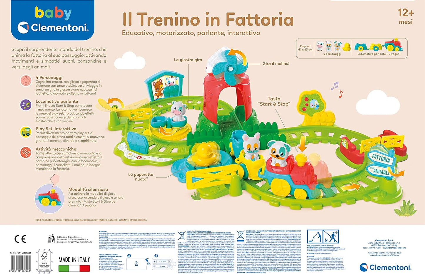 Clementoni - Playset the little train on the farm interactive 17756