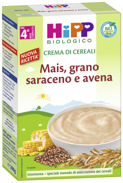 Hipp - Crema Di Mais, Grano Saraceno E Avena: Confezione 200 gr