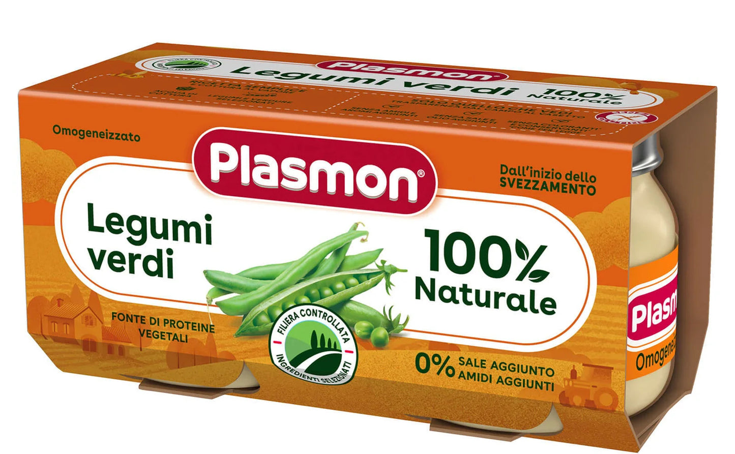 Plasmon - Omogeneizzato Legumi Verdi: Confezione 2x80 gr