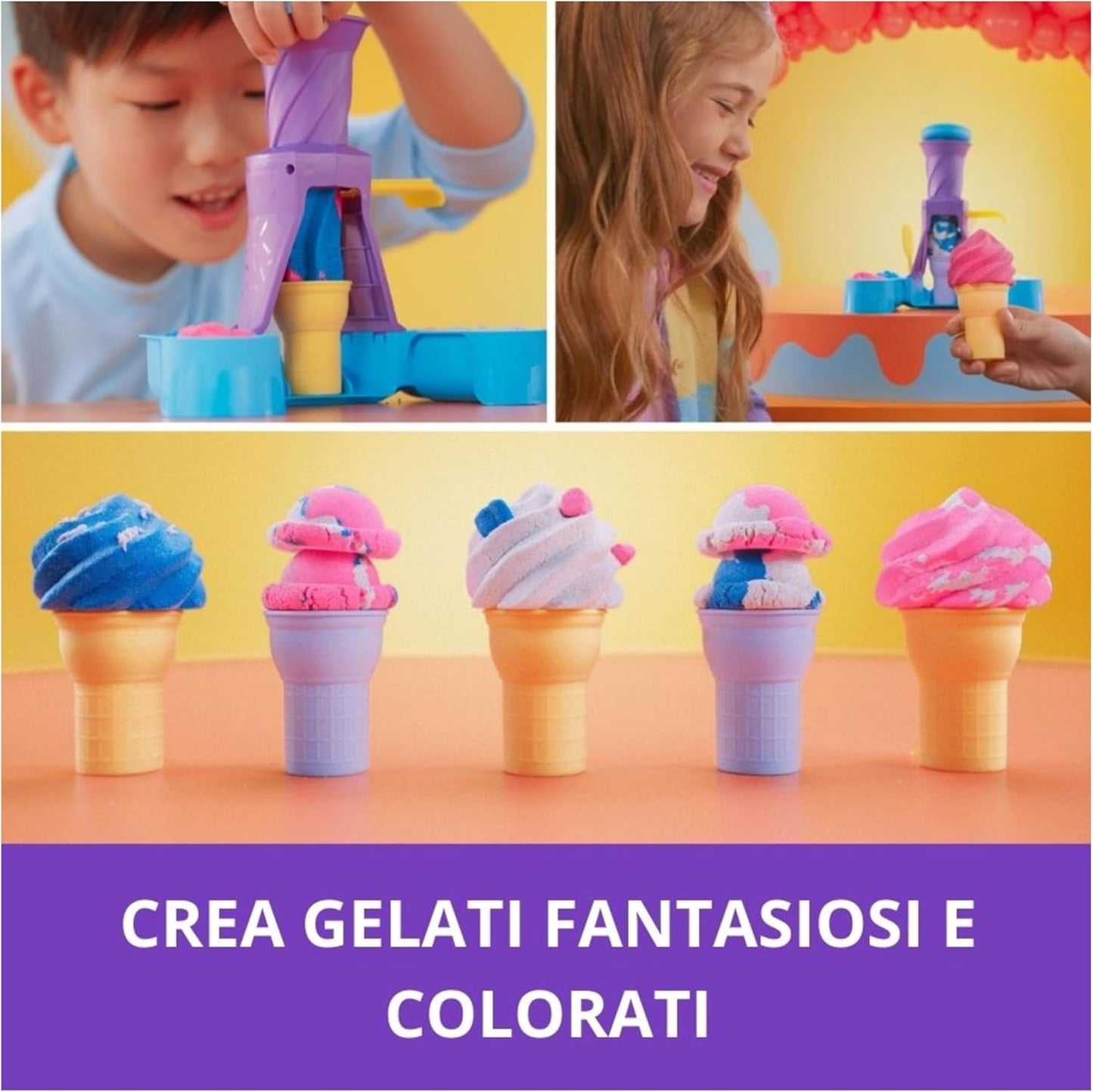 Spin Master - Kinetic Sand: Playset Gelateria Colorata