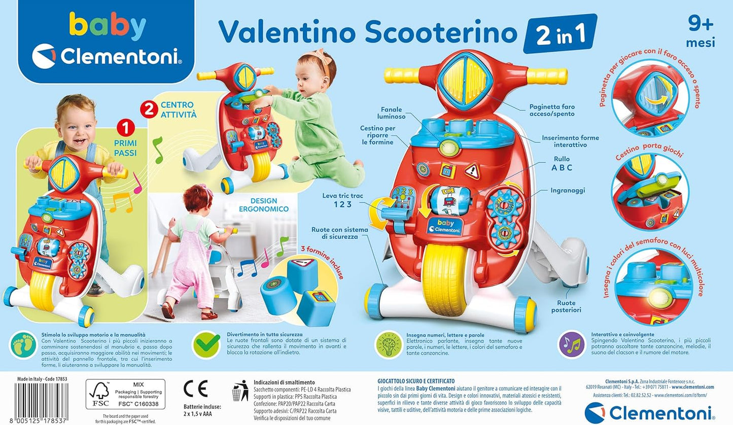 Clementoni - Baby Valentino Scooterino 2In1 17853
