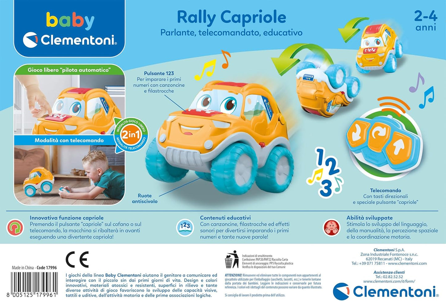 Clementoni - Rally Somersault Remote Controlled Car 14983