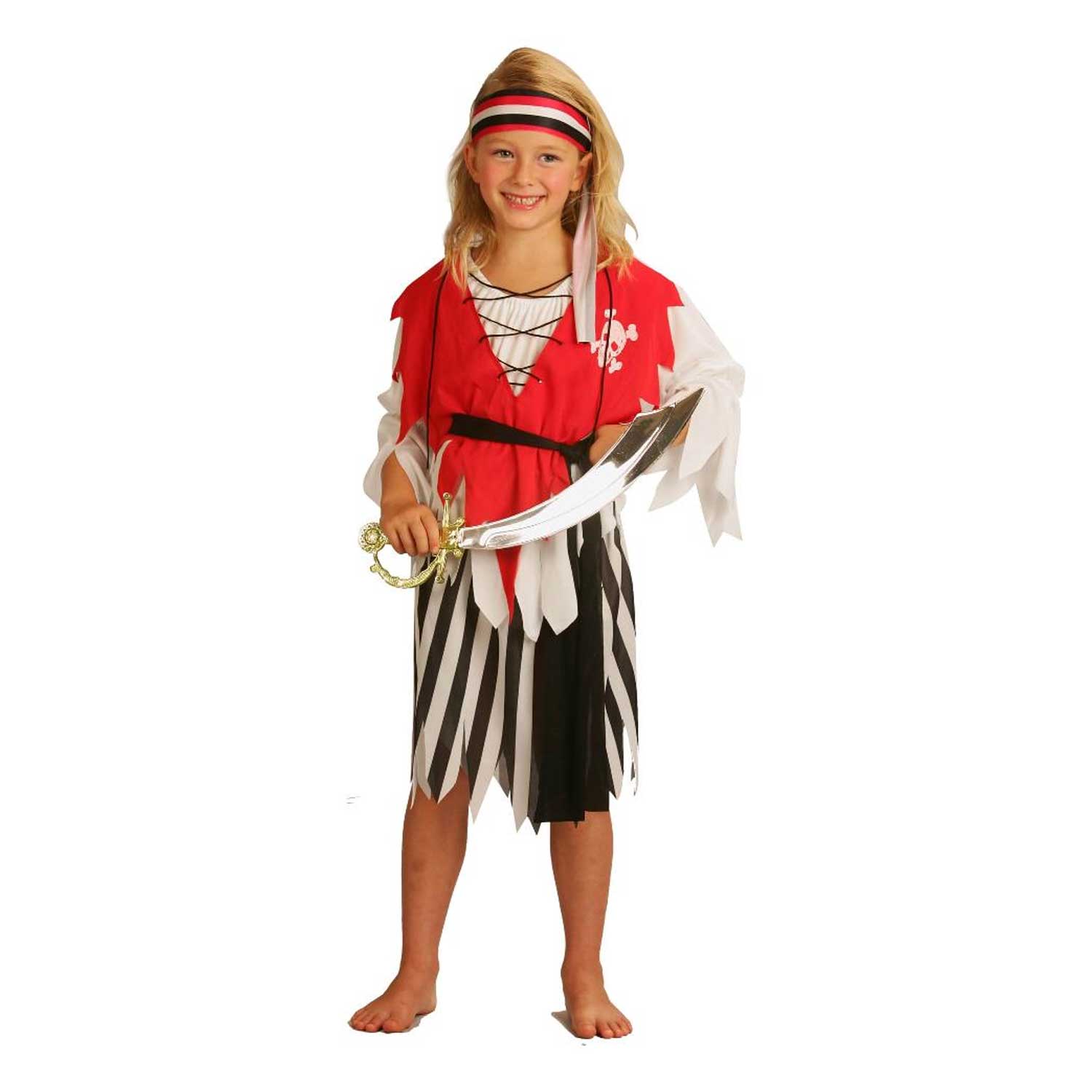 COSTUME CARNEVALE BAMBINA DA PIRATESSA 8-10 ANNI