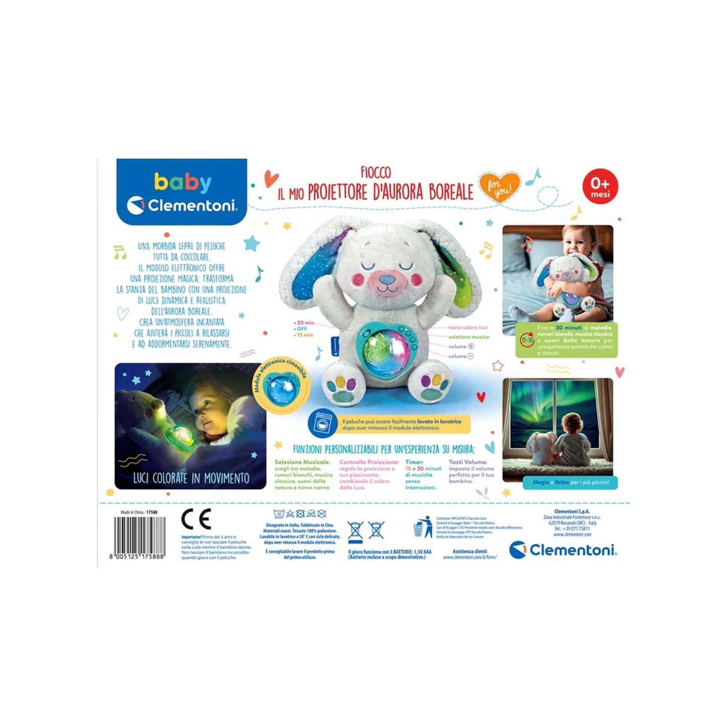 Clementoni - Baby For You Fiocco Proiettore Di Aurora Boreale