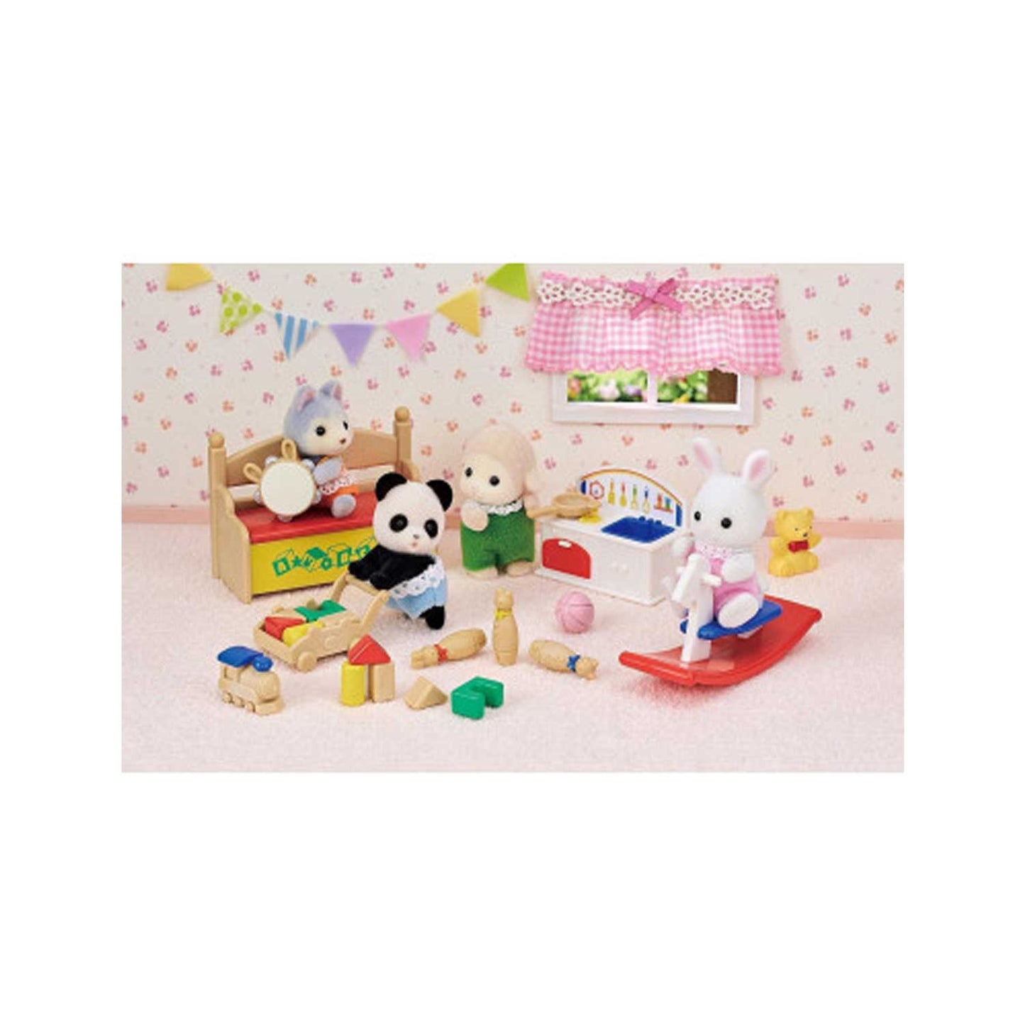 Epoch - Sylvanian Families: Scatola Dei Giochi Per Bebè Coniglio Neve E Bebè Panda