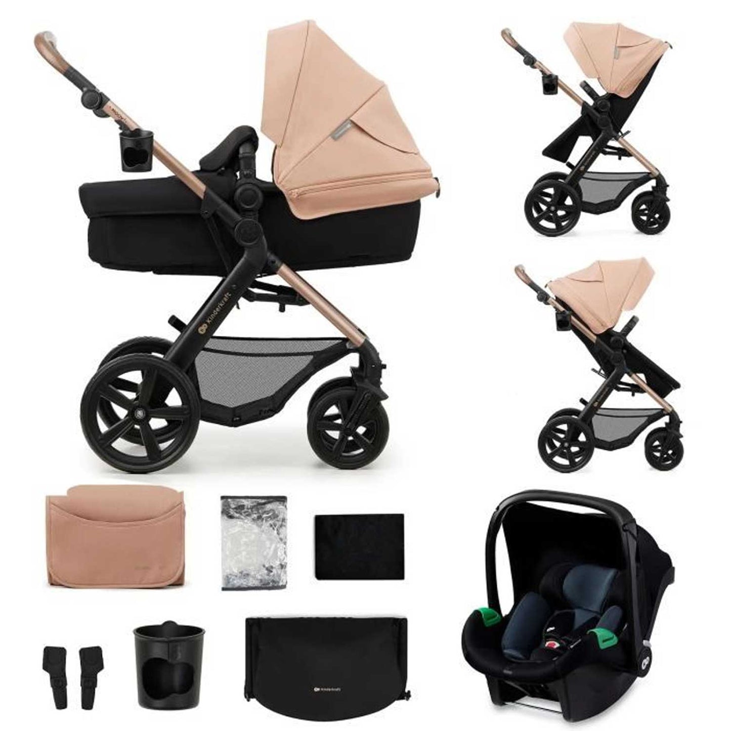 Kinderkraft - Trio Moov2 Con Seggiolino Auto Mink Pro I size 40-75 Cm