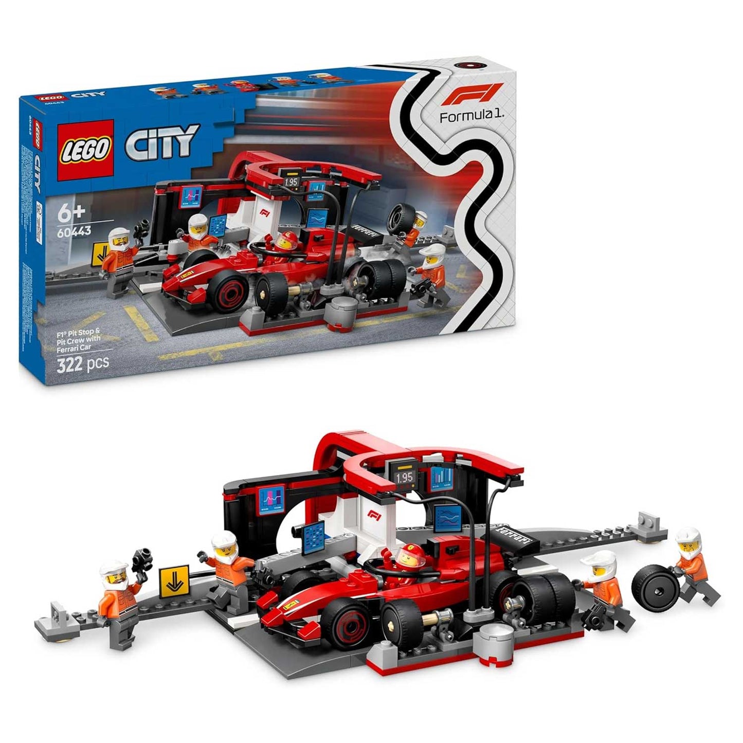 LEGO - City Formula 1 Pitstop E Meccanici Con Monoposto Ferrari F1 60443