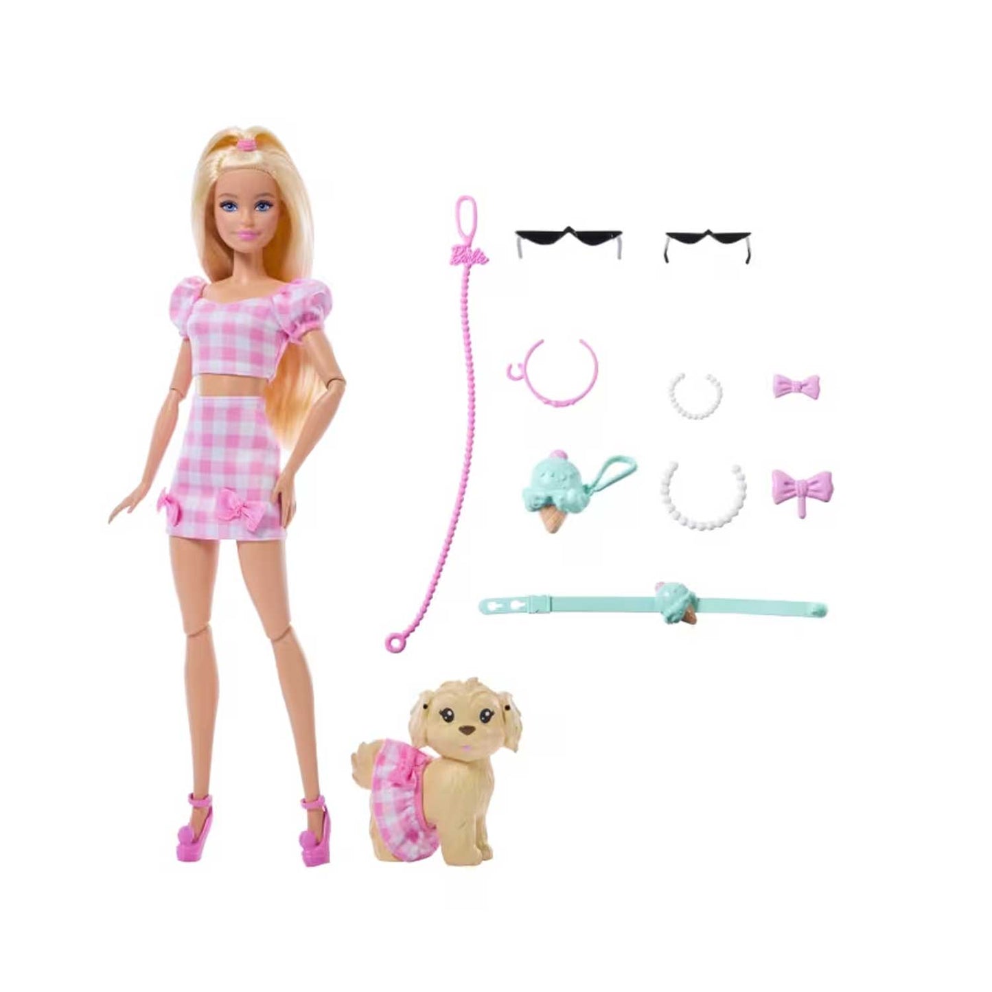 Mattel - Barbie Cuccioli A Passeggio Pois Rosa JFP36