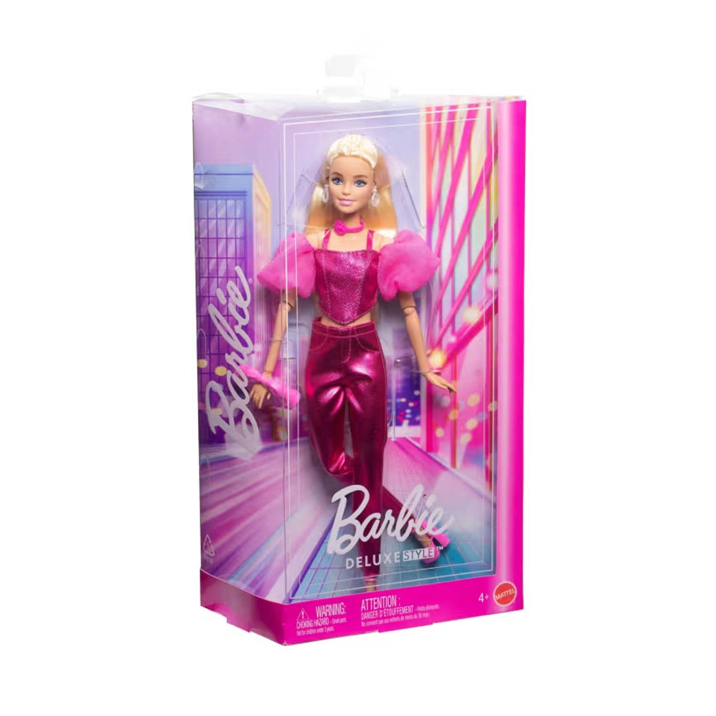 Mattel - Barbie Fashionista Deluxe Metallic Bionda Con Vestito Rosa JFP40