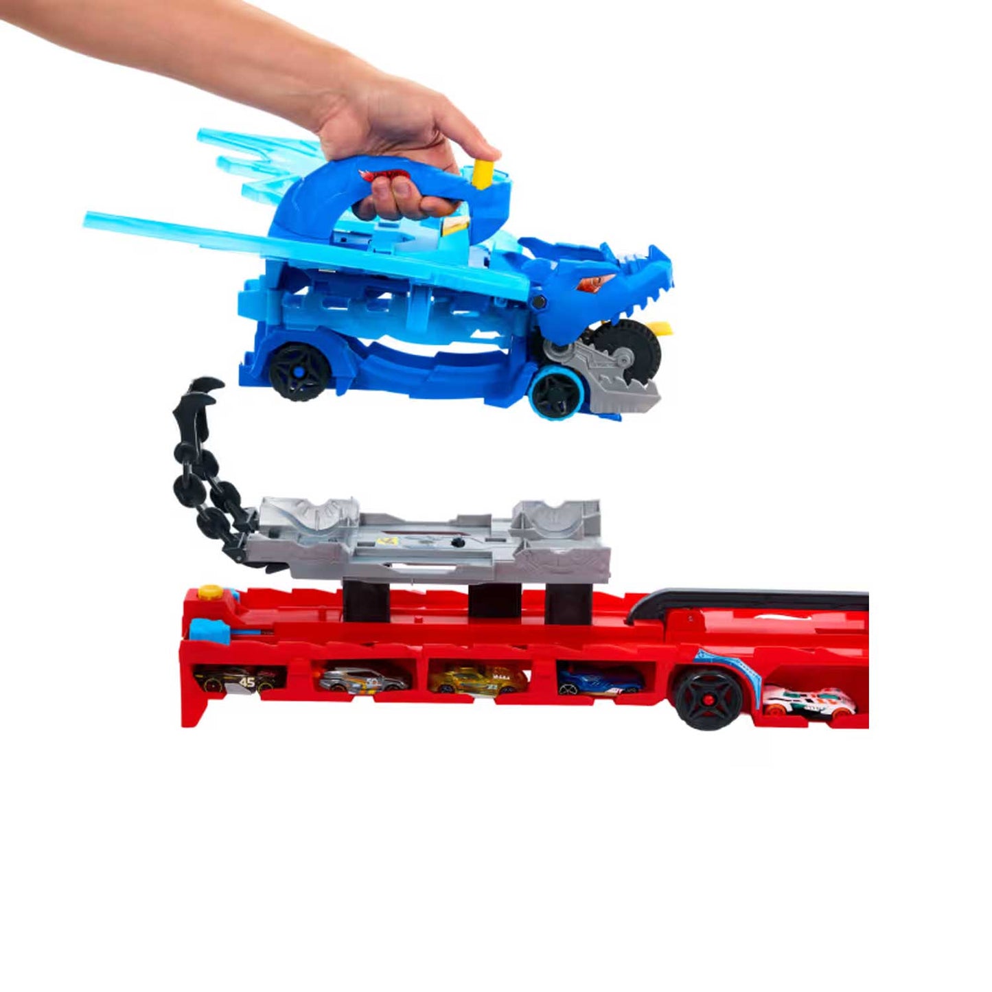 Mattel - Hot Wheels City Drago Trasportatore Trasformabile JBM72