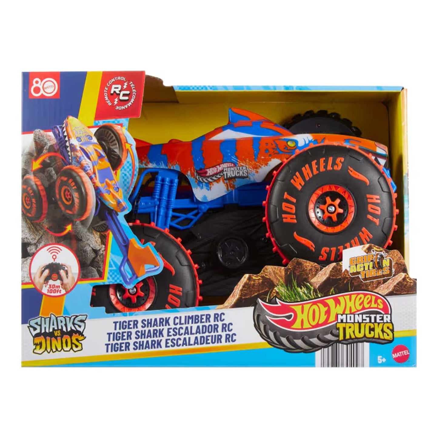 Mattel - Hot Wheels Monster Trucks Tiger Shark Super Scalatore Radiocomandato 1.15 JFR39