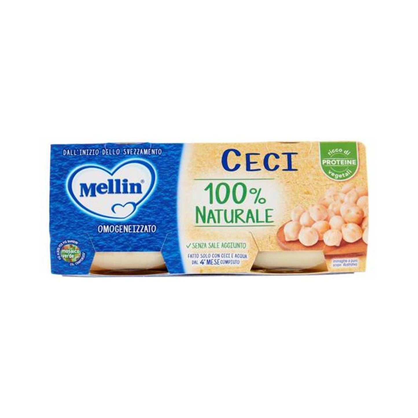 Mellin - Omogeneizzato Legumi Ceci: Confezione 2x80 gr