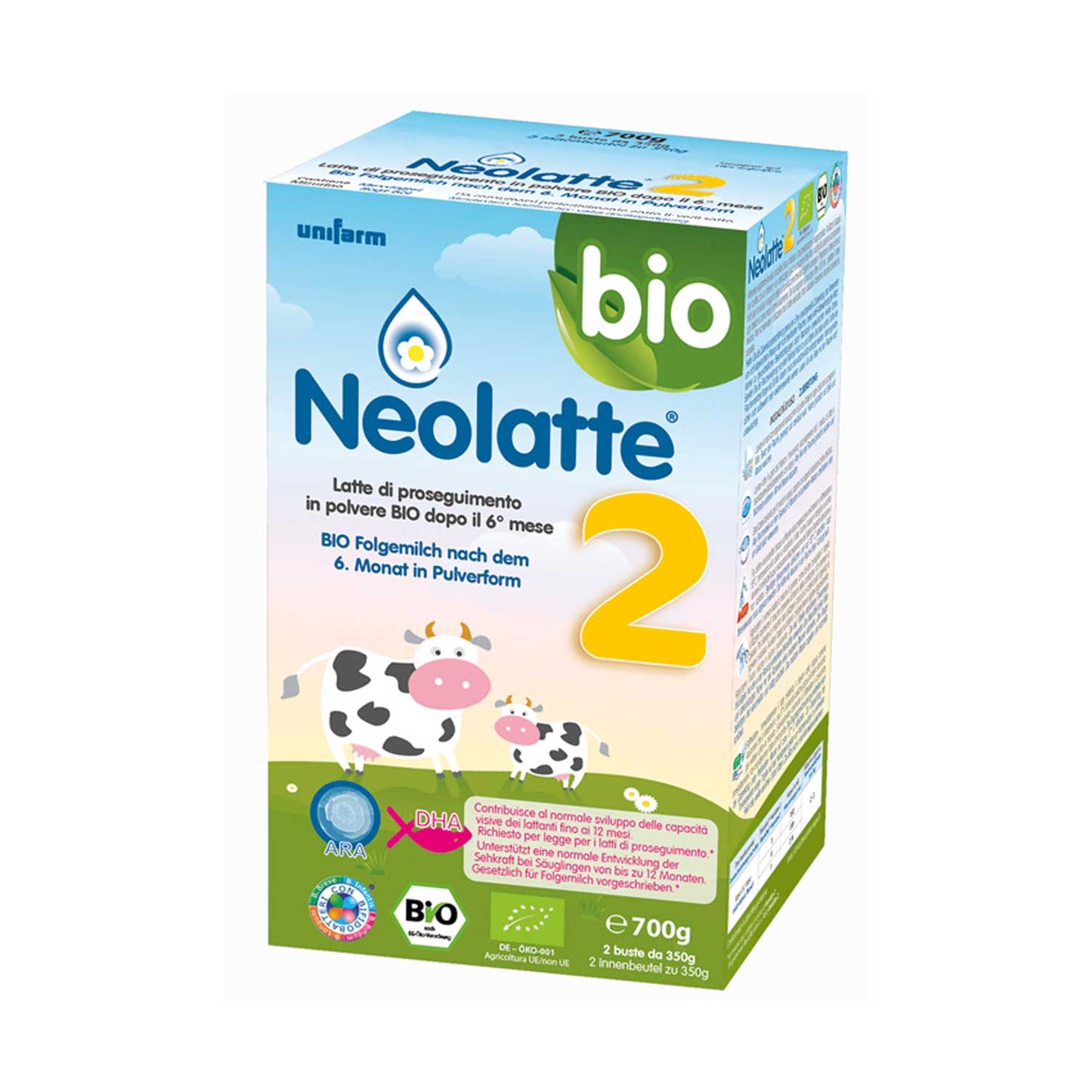 Neolatte - Latte 2 In Polvere Bio Ara: Confezione 2x350 Gr