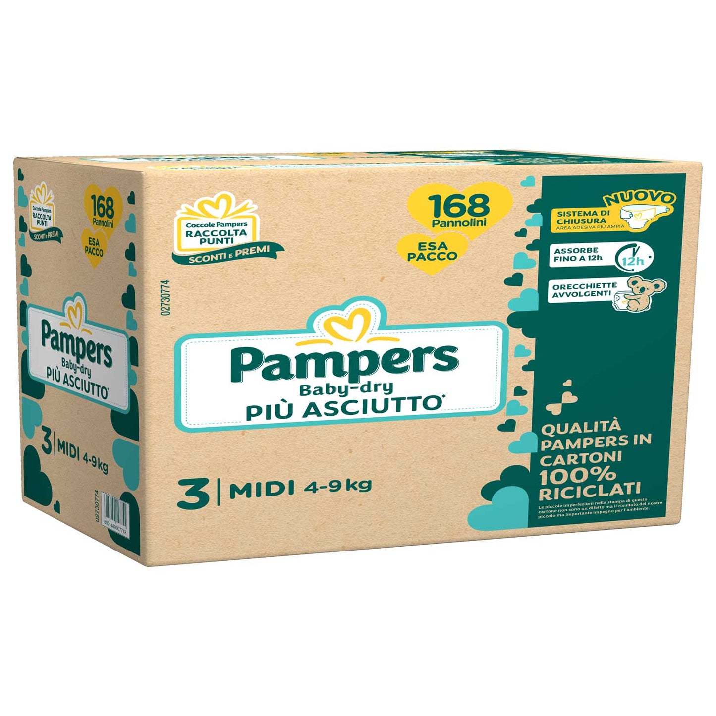 Pampers - Baby Dry Esapack Midi 168 PZ