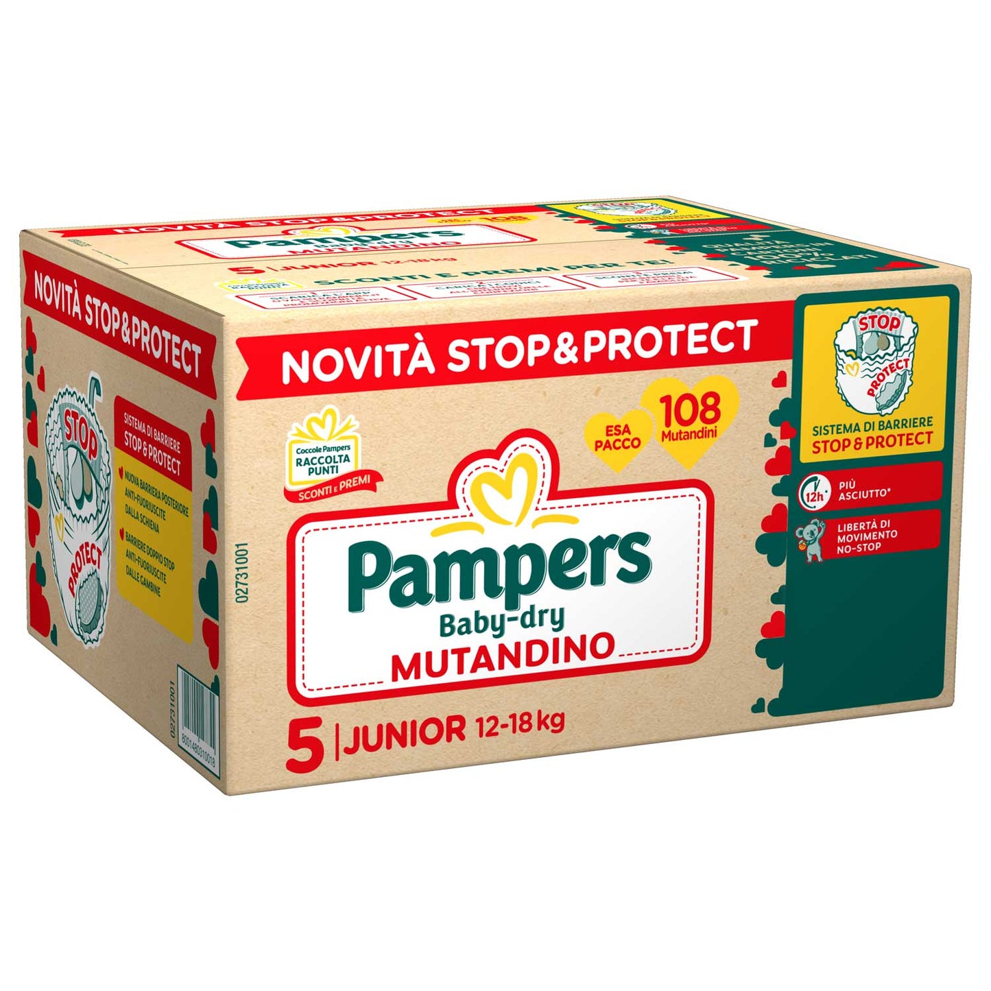 Pampers - Baby Dry Mutandina Esapack Junior 108 Pezzi Taglia 5