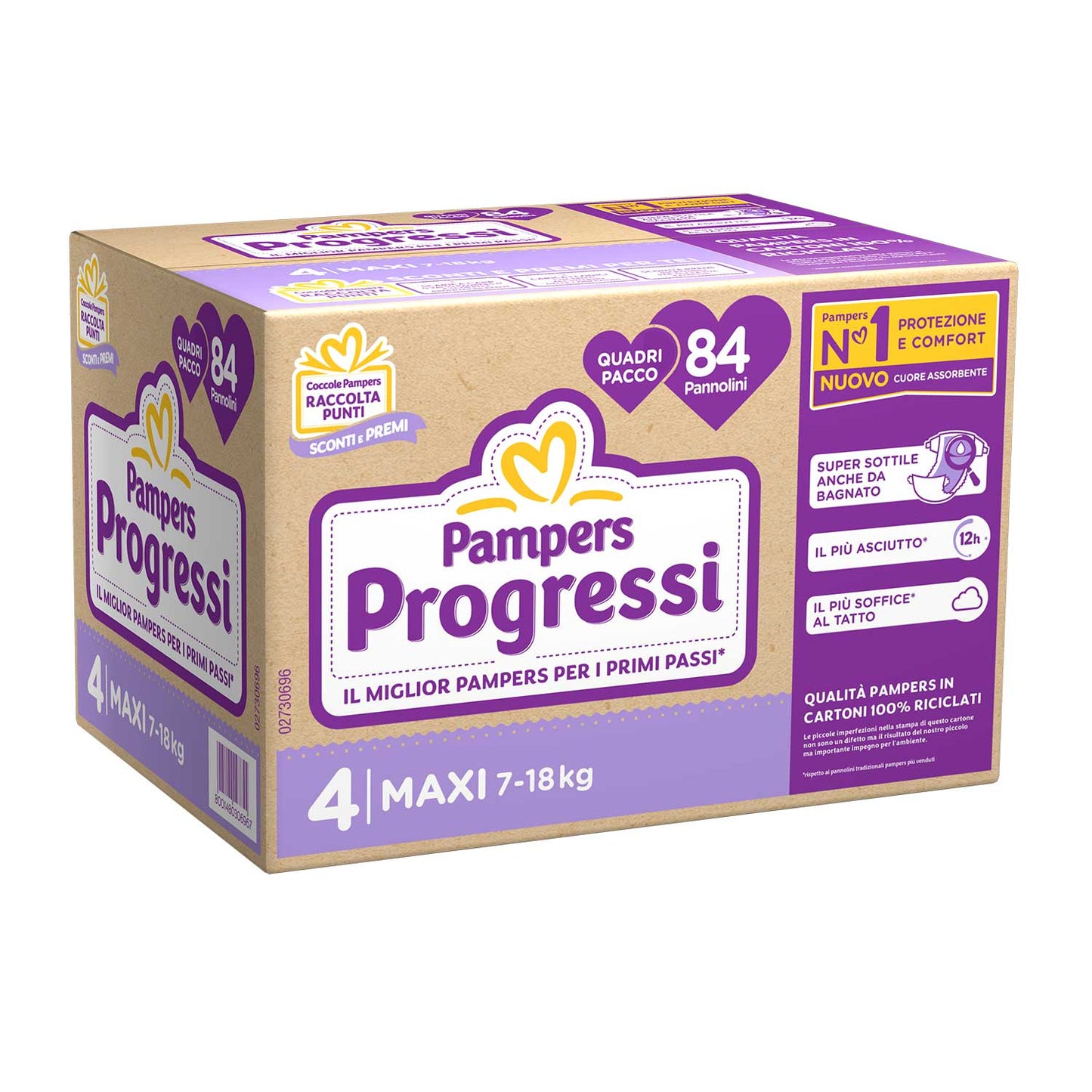 Pampers - Progressi Quadripack Size 4 Maxi 84pcs