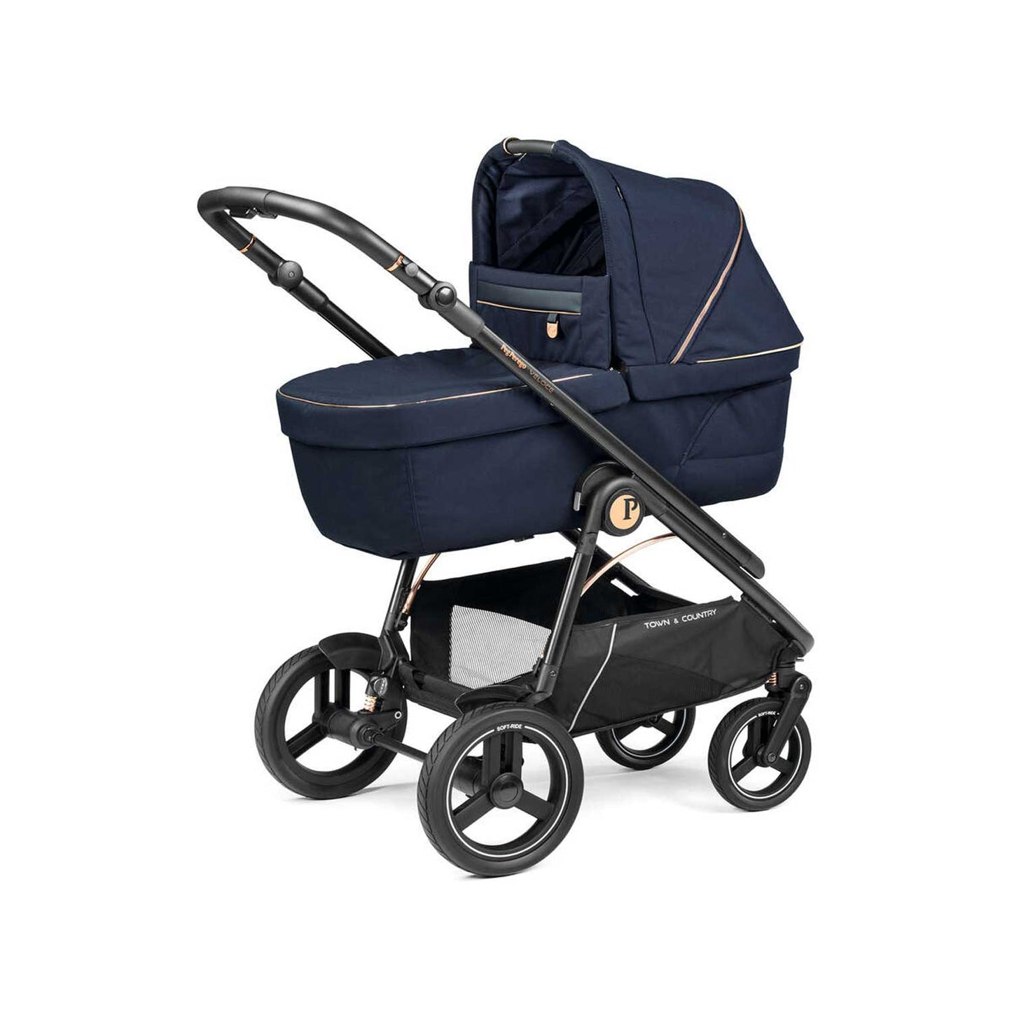 Peg Perego - Trio Veloce TC Lounge Modular Special Edition Blue Shine Con Culla Gran Pagoda