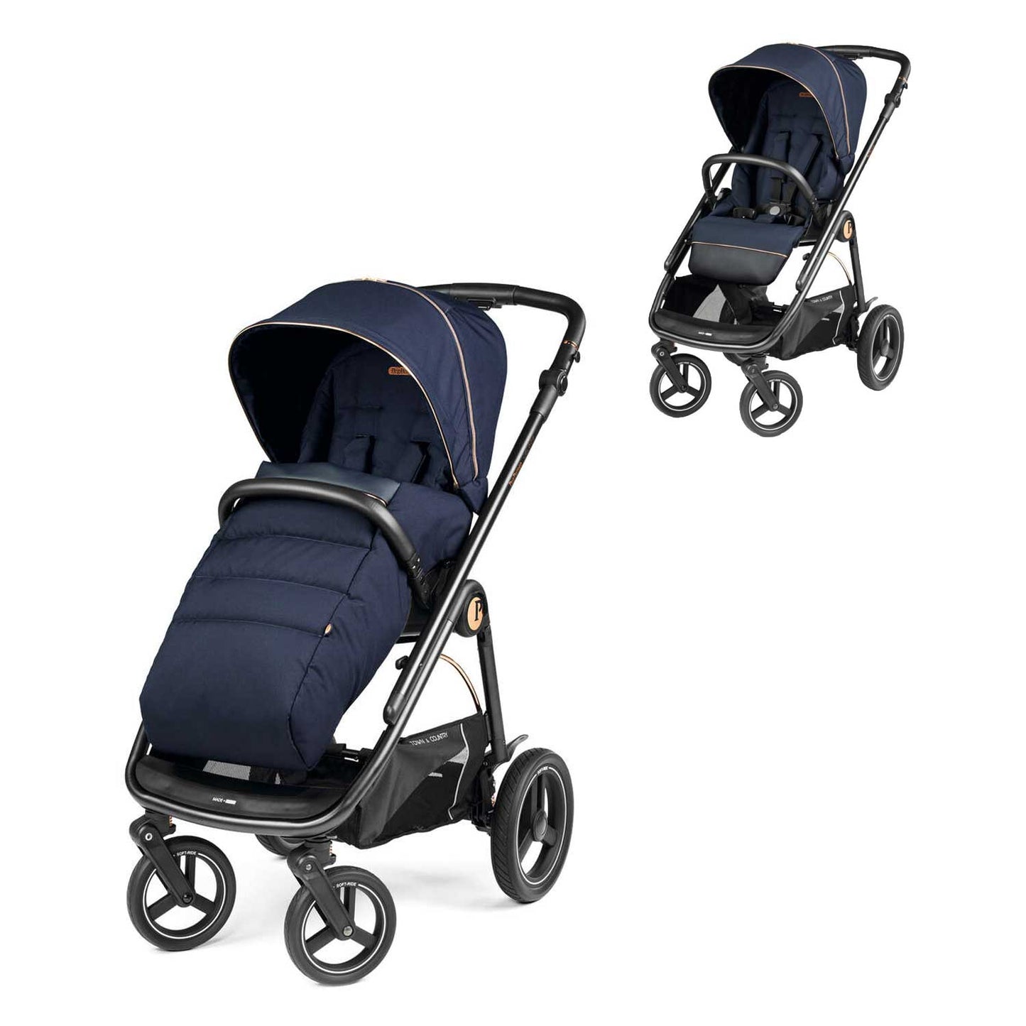 Peg Perego - Trio Veloce TC Lounge Modular Special Edition Blue Shine Con Culla Gran Pagoda