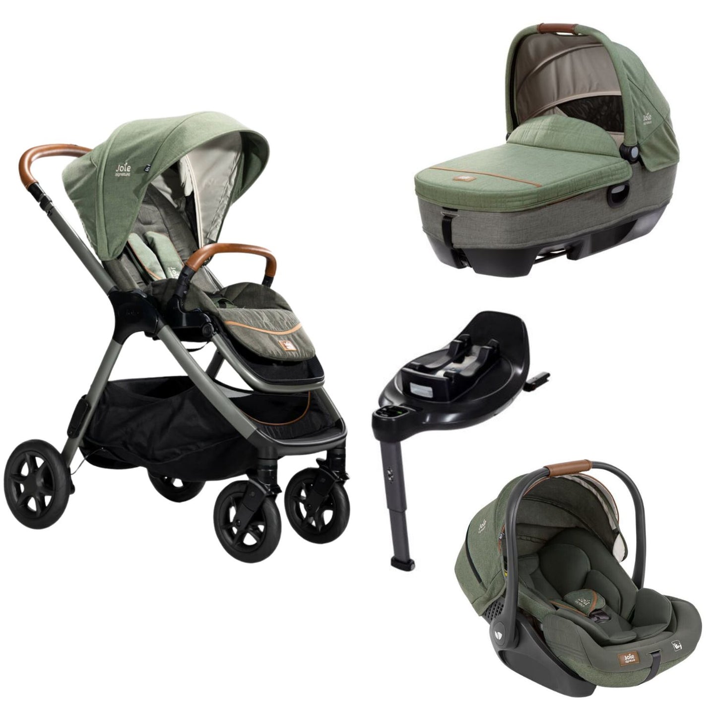 Joie - Trio Con Passeggino Finiti +Navicella Calmi + S.A. I Level Recline + Base Omaggio