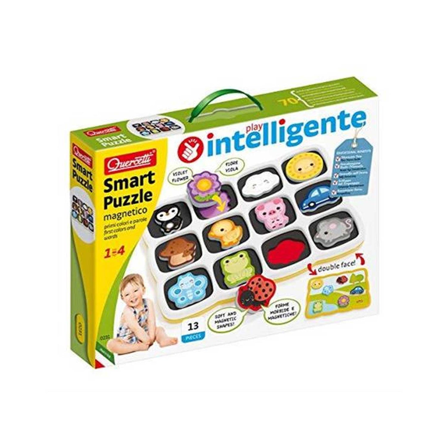 Quercetti - Smart Puzzle Primi Colori E Parole