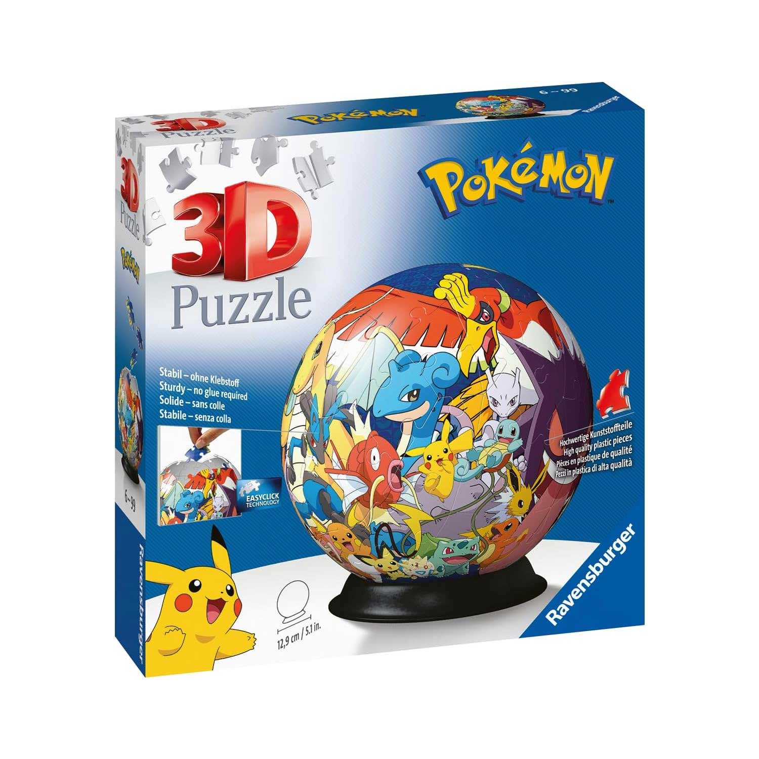 Ravensburger - Puzzle 3D Puzzle Ball Pokémon 72pz – Iperbimbo