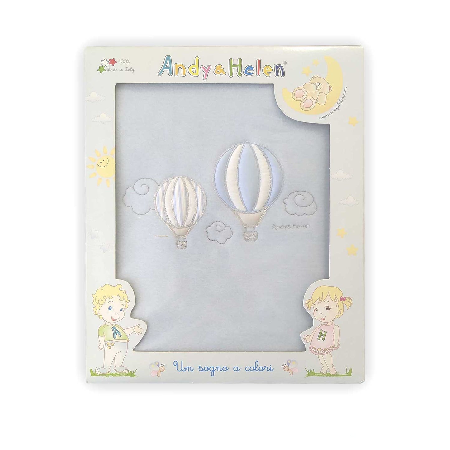Andy & Helen Embroidered Fleece Crib Blanket