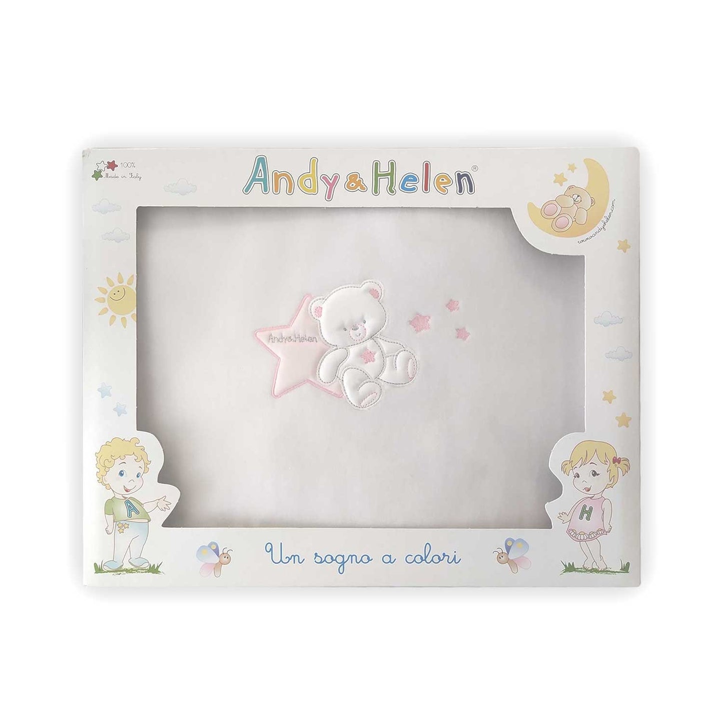 Andy & Helen Embroidered Fleece Crib Blanket