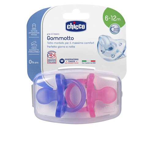 Chicco - Succhietto Gommotto Physio Soft in Silicone 2pz