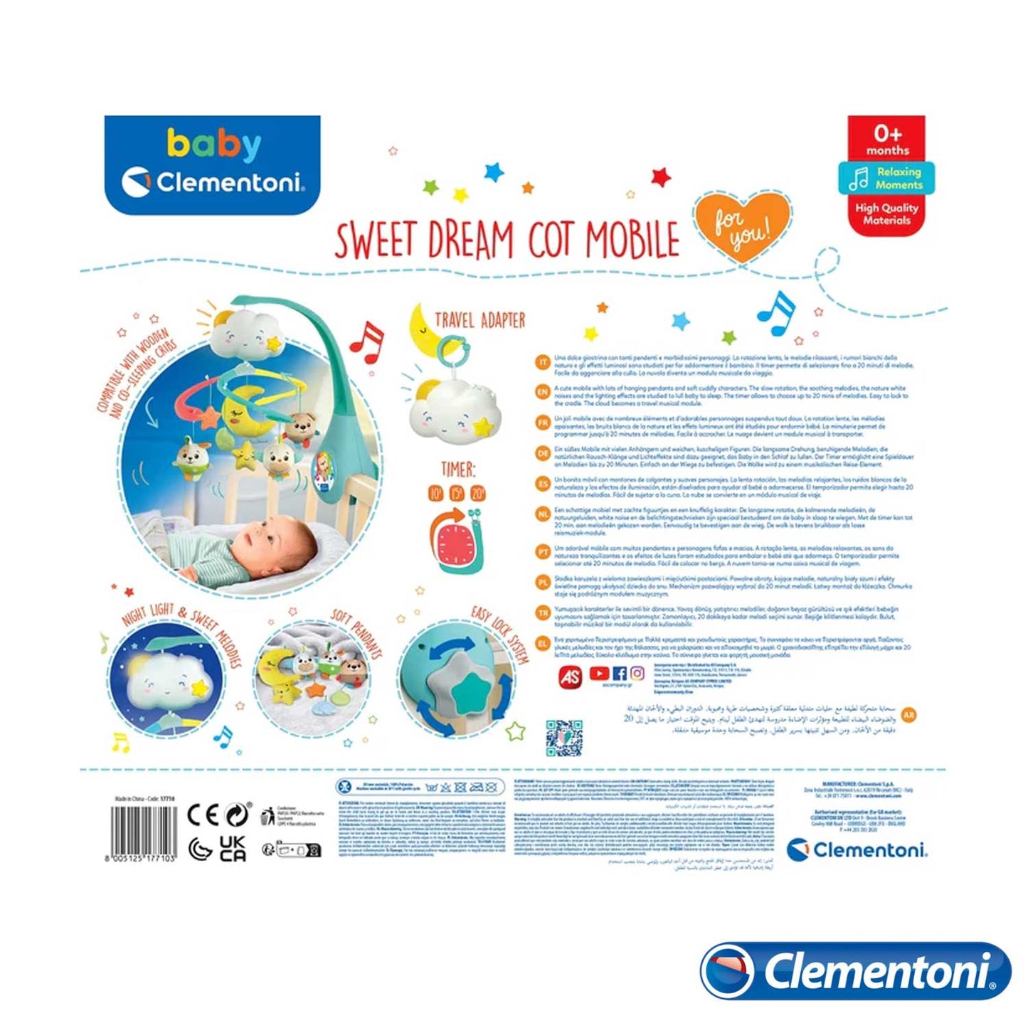 Clementoni - Giostrina Sweet Cloud Cot Mobile 17710