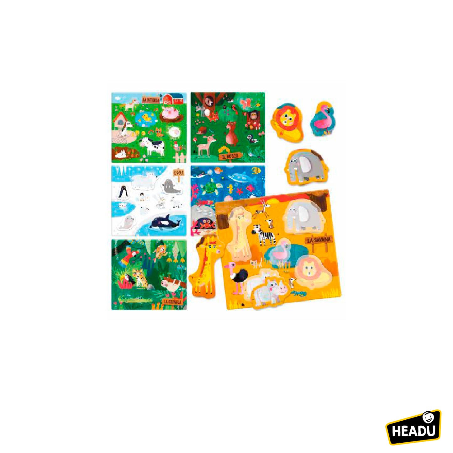 Headu - Shaped Animals Montessori IT21932