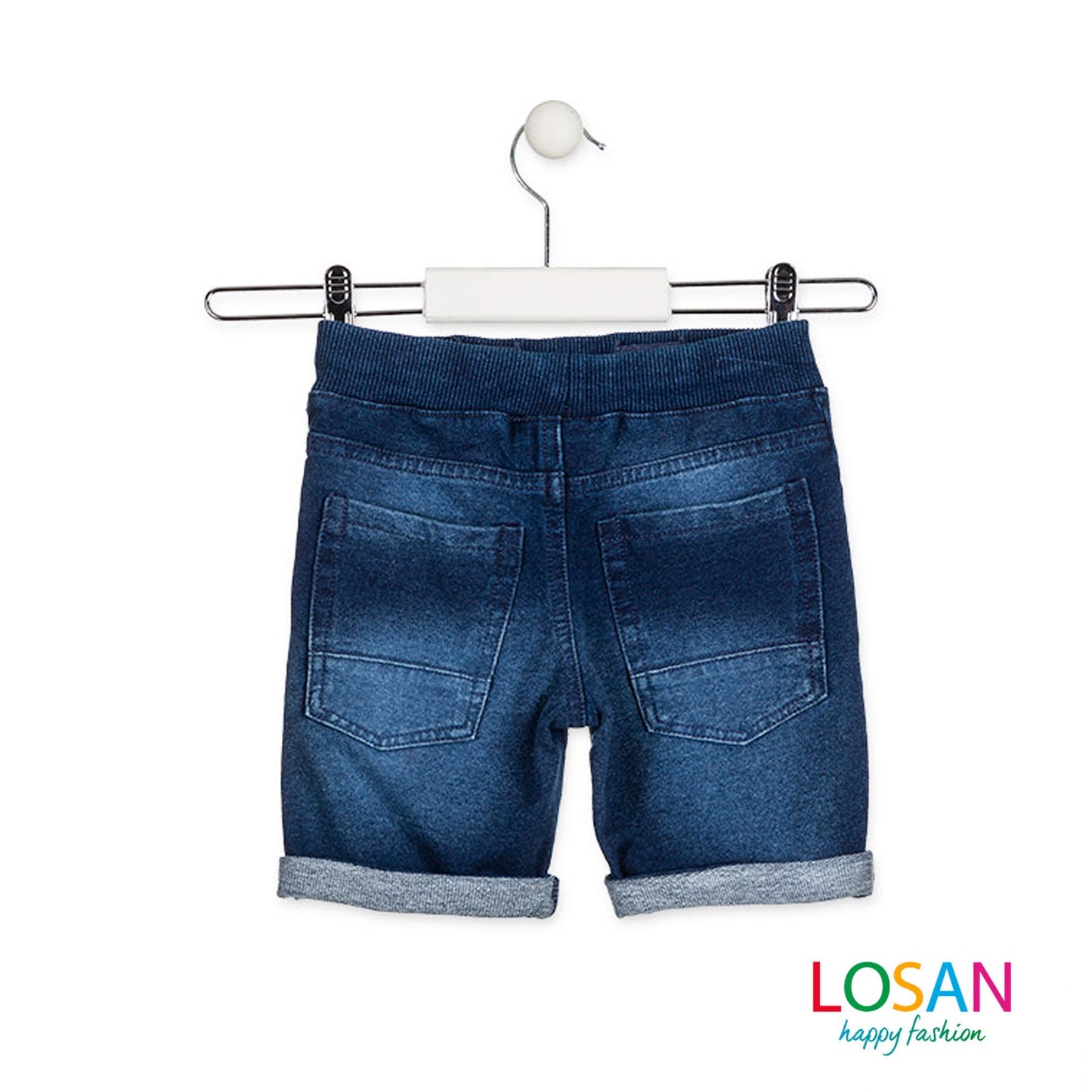 Losan - Bermuda Effetto Denim con Risvoltino Bambino Junior