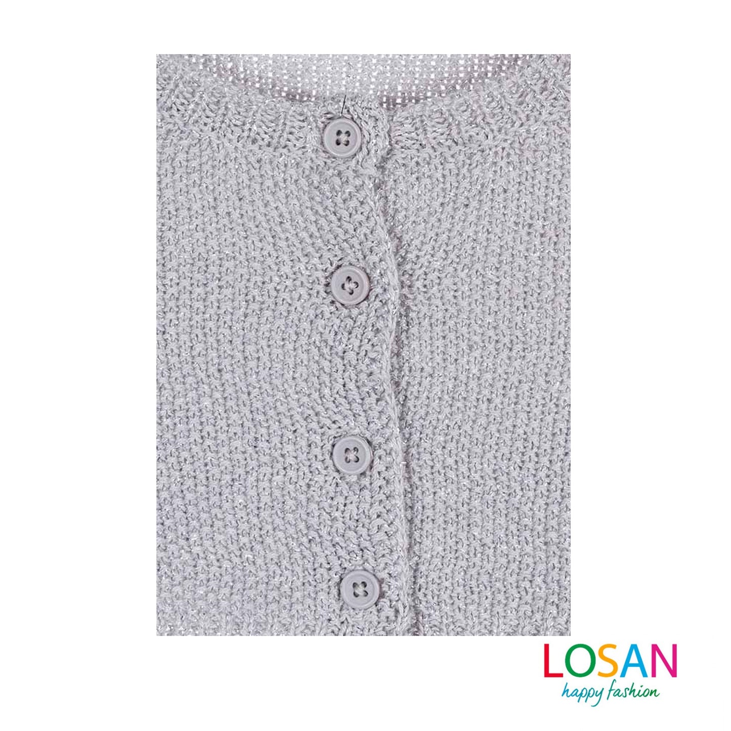 Losan - Bolero in Tricot color Argento Bambina Junior