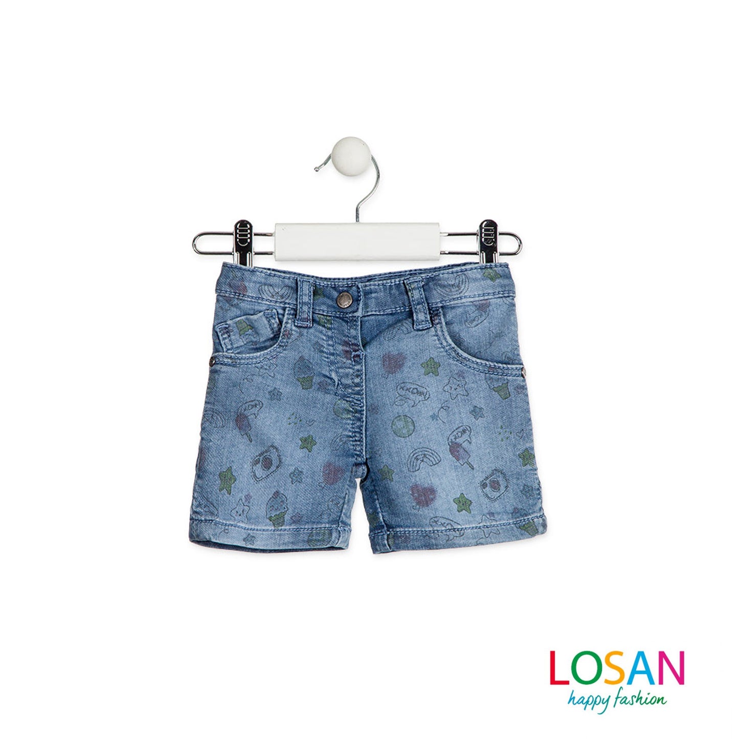 Losan - Completo Shorts + Maglietta Fucsia Baby Bambina