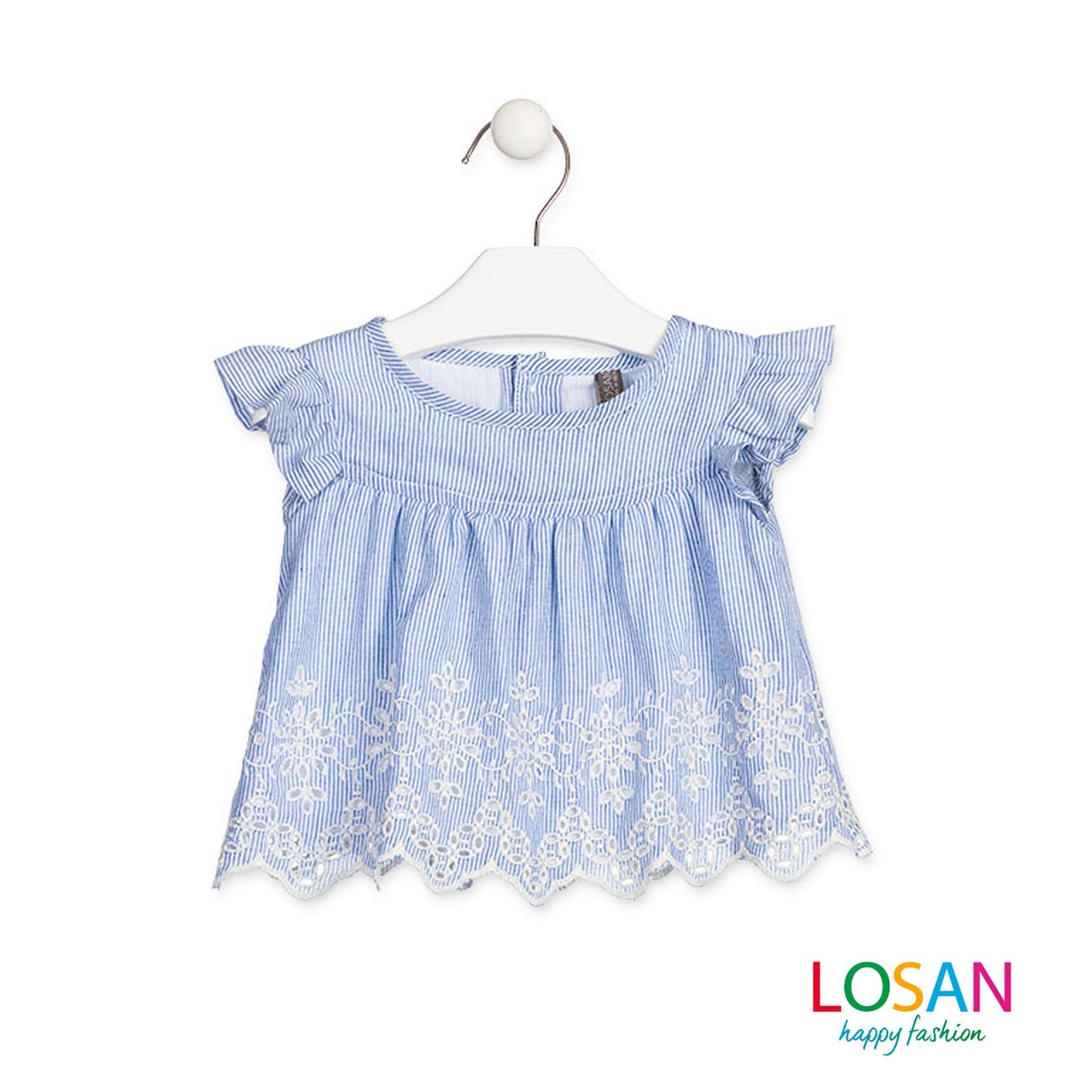 Losan - Completo Blusa e Gonna in Piazzo Sangallo Baby Bambina