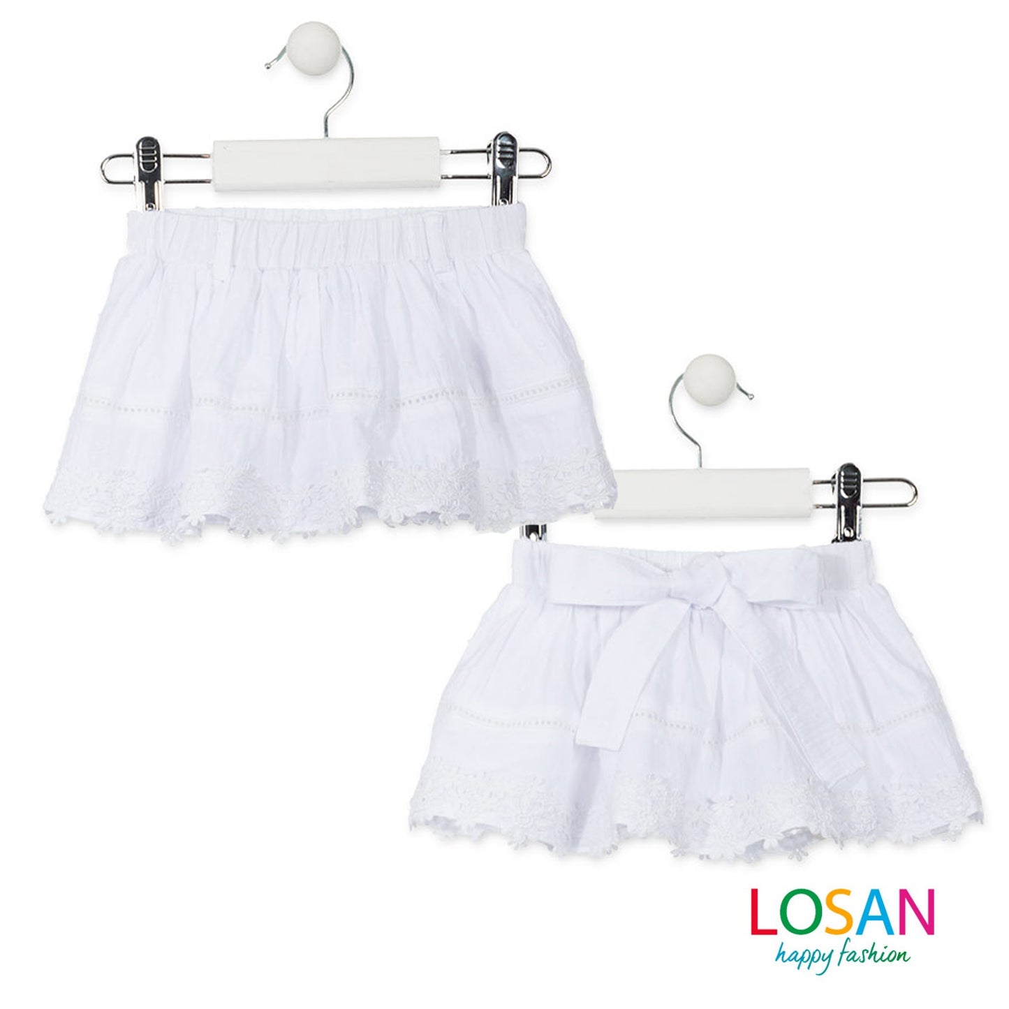 Losan - Completo Blusa e Gonna in Piazzo Sangallo Baby Bambina