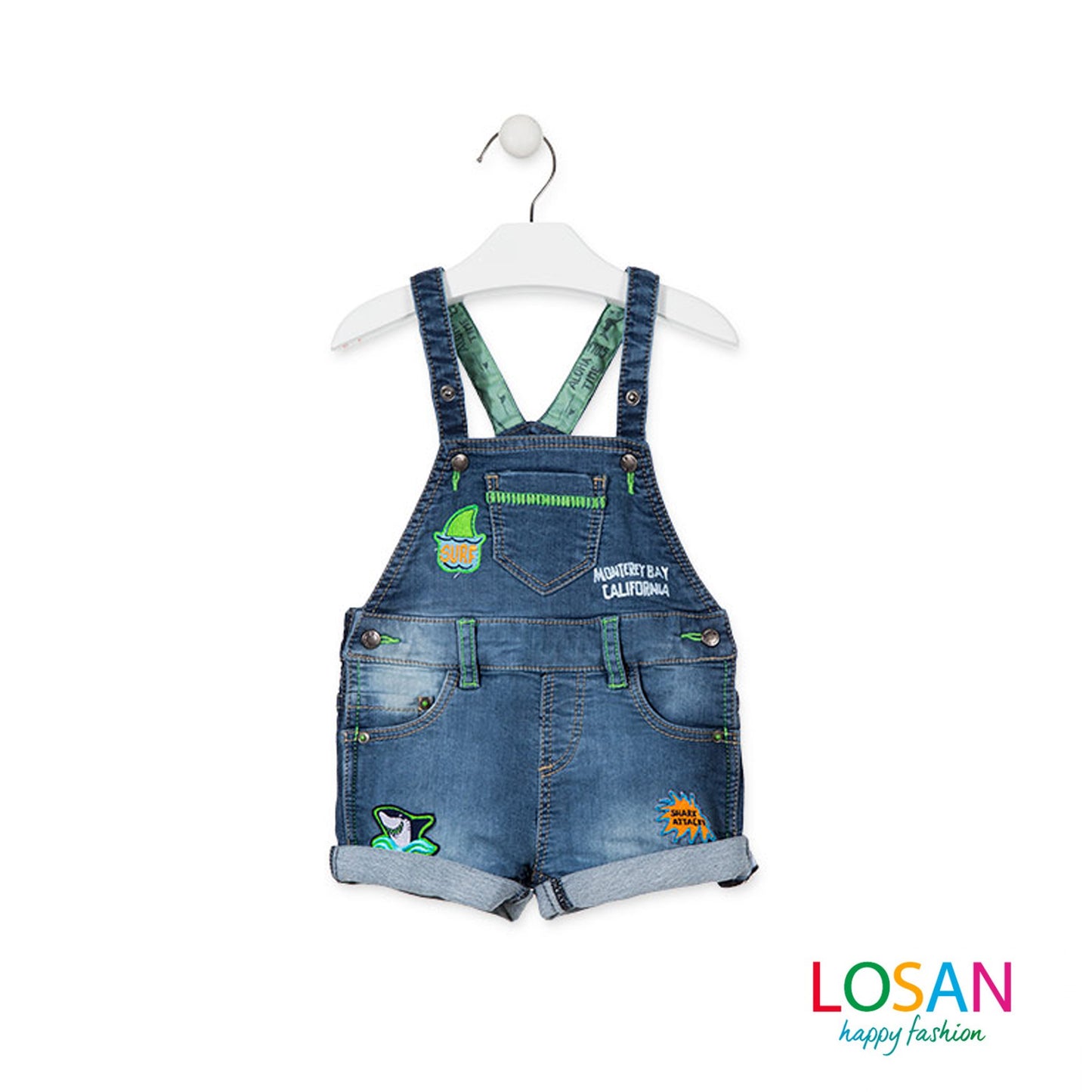 Losan - Salopette in Felpa effetto Jeans Baby Bambino