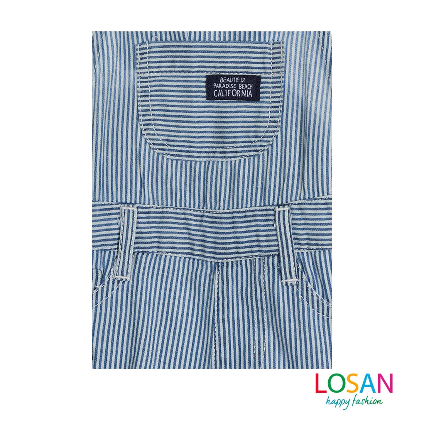 Losan - Salopette di Jeans a Righe Baby Bambino