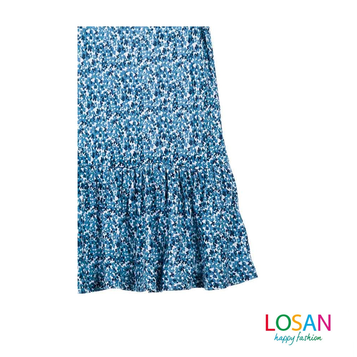 Losan - Vestito in Jersey a Fiori Blu Bambina Junior