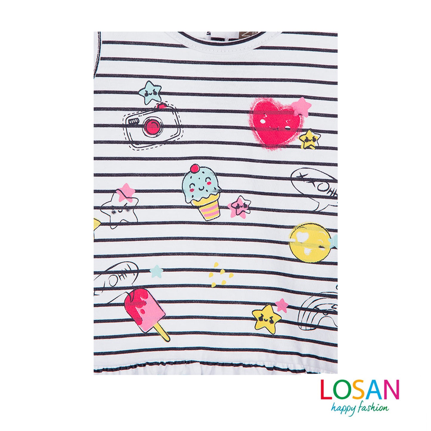 Losan - Vestito a Righe Stile Marinaro Baby Bambina