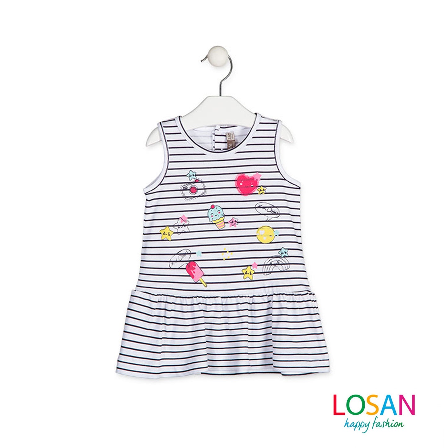 Losan - Vestito a Righe Stile Marinaro Baby Bambina