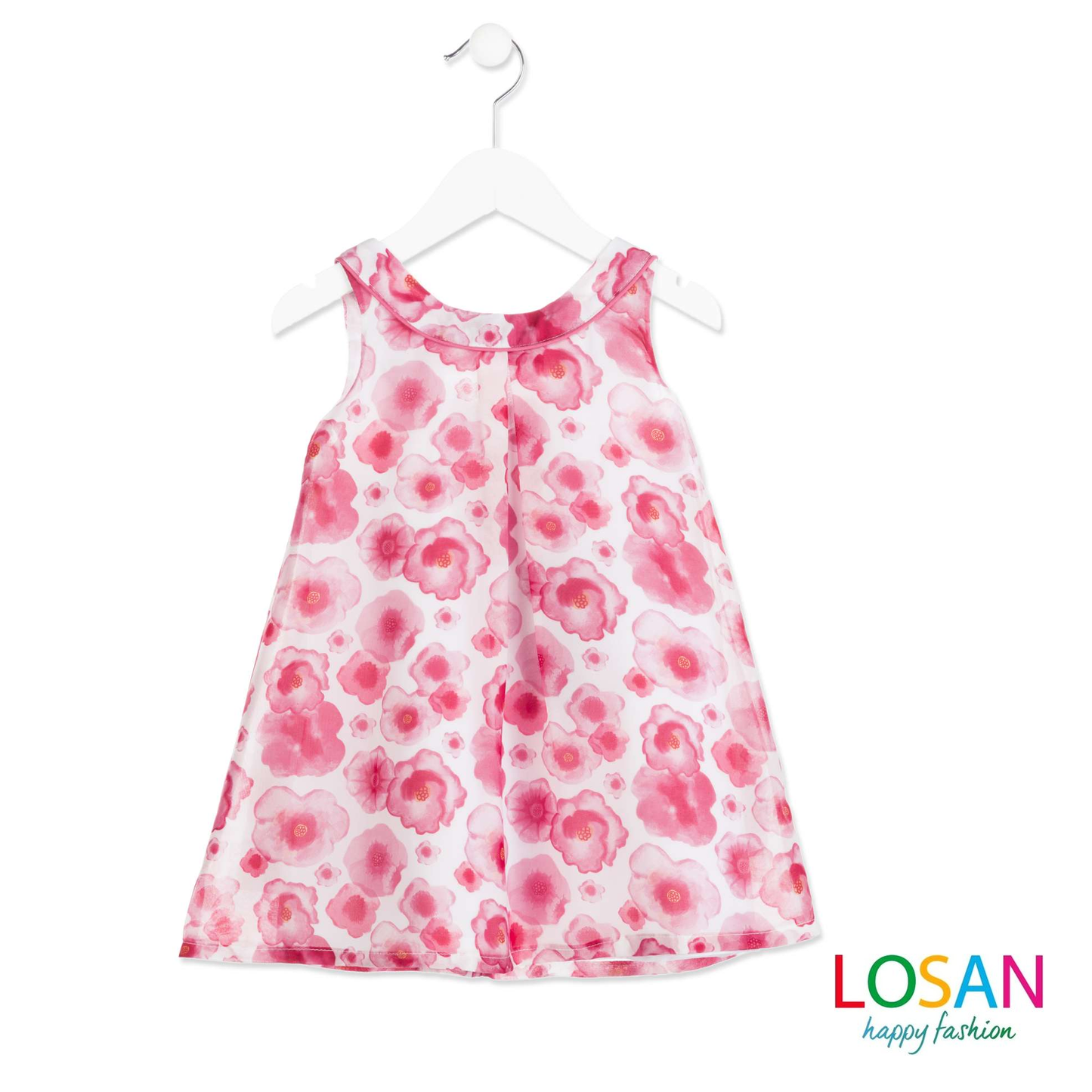 Losan - Vestito Junior Smanicato Fiori Rosa